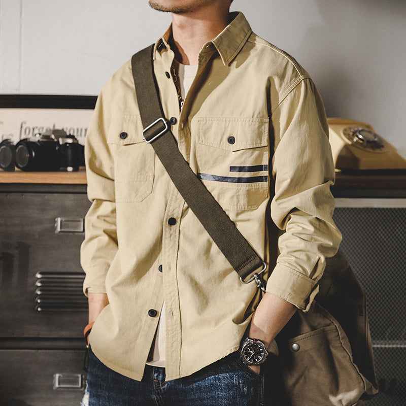 Retro long-sleeved shirt that's easy to match