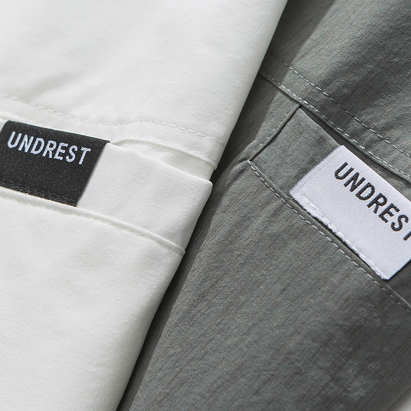 Functional pocket plain retro long sleeve shirt
