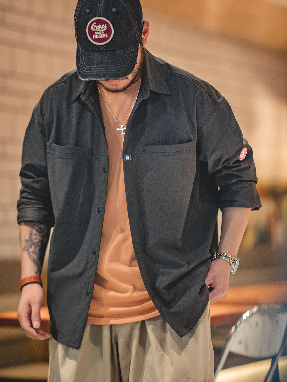 Hidden Stripe anti-wrinkle shirt long sleeve