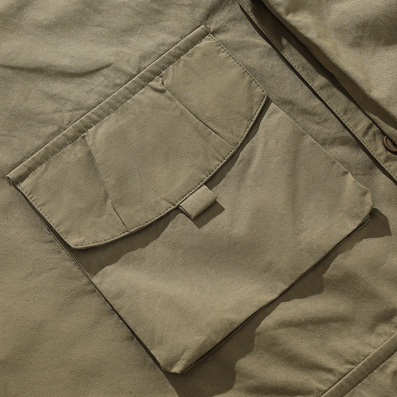 Multi-functional pocket fishing open collar shirt