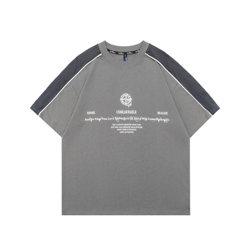 Alphabet print short sleeve t-shirt