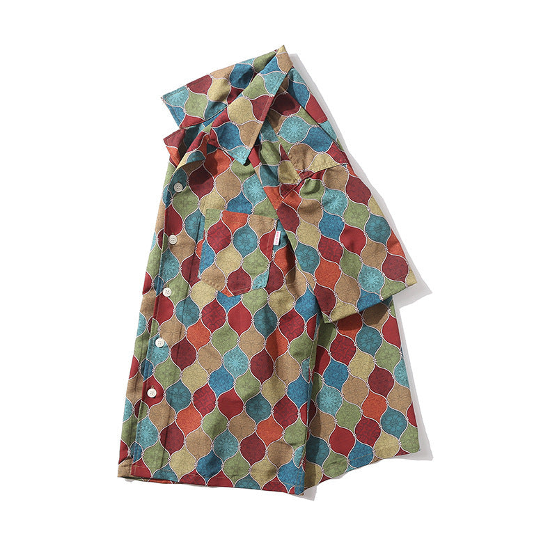 Retro Aloha Print Short Sleeve Shirt