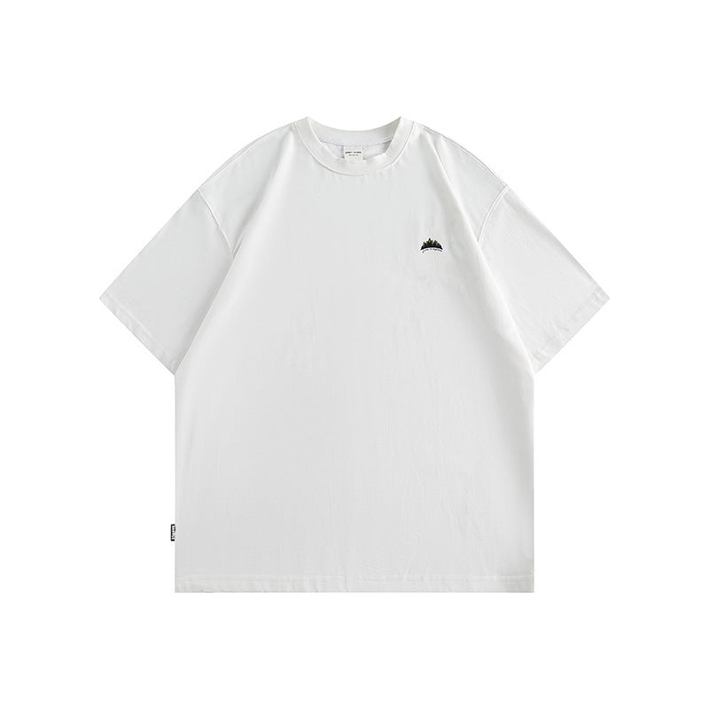 Mountain print loose short sleeve T-shirt
