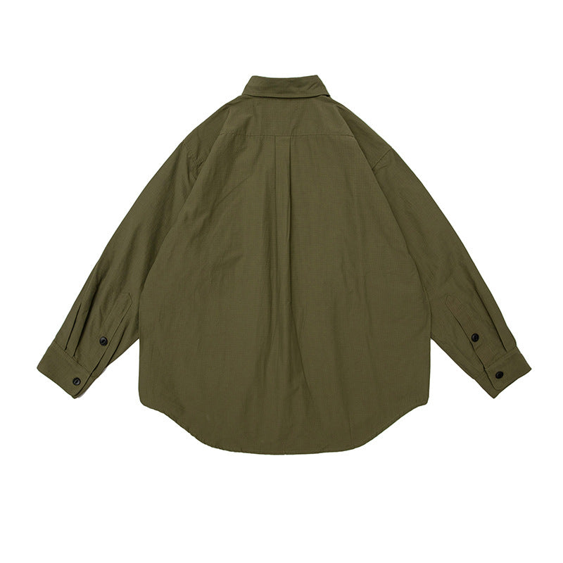 Classic irregular plain long sleeve shirt