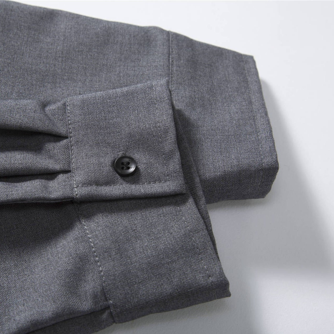 Retro embroidered plain gray long-sleeved shirt