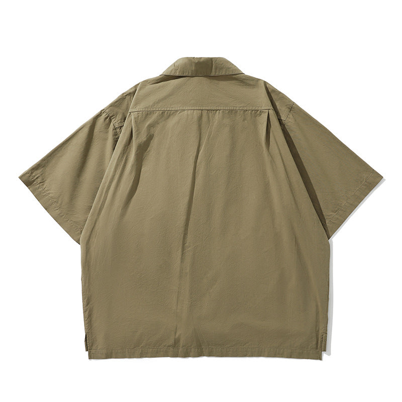 Multi-functional pocket fishing open collar shirt