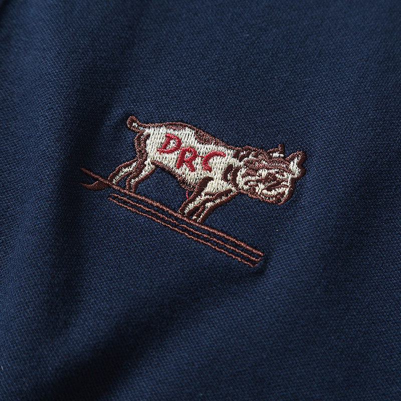 五色選べ刺繍無地ポロシャツ