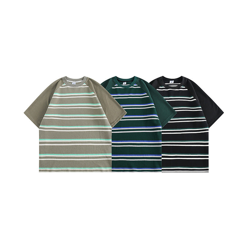 Classic horizontal striped short sleeve T-shirt