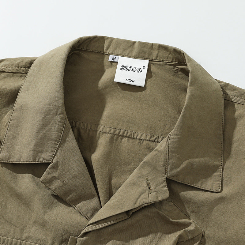 Multi-functional pocket fishing open collar shirt