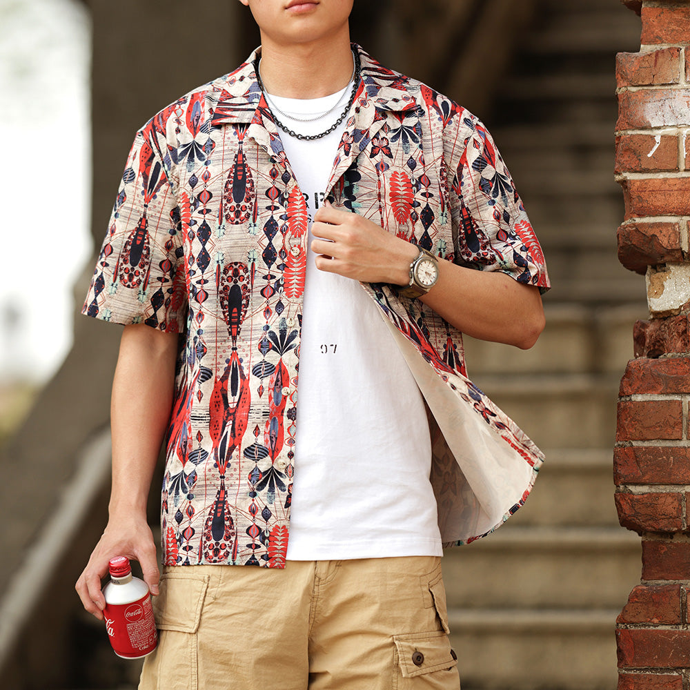 Cuban color whole pattern Aloha shirt