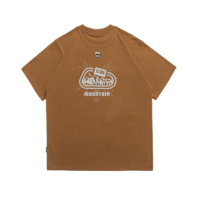 Vintage cotton print short sleeve T-shirt