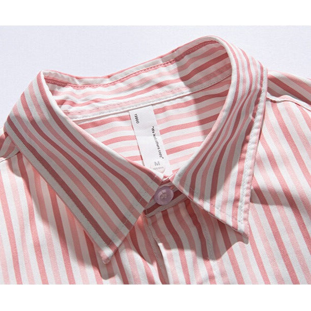 Retro striped long-sleeved shirt in three colors