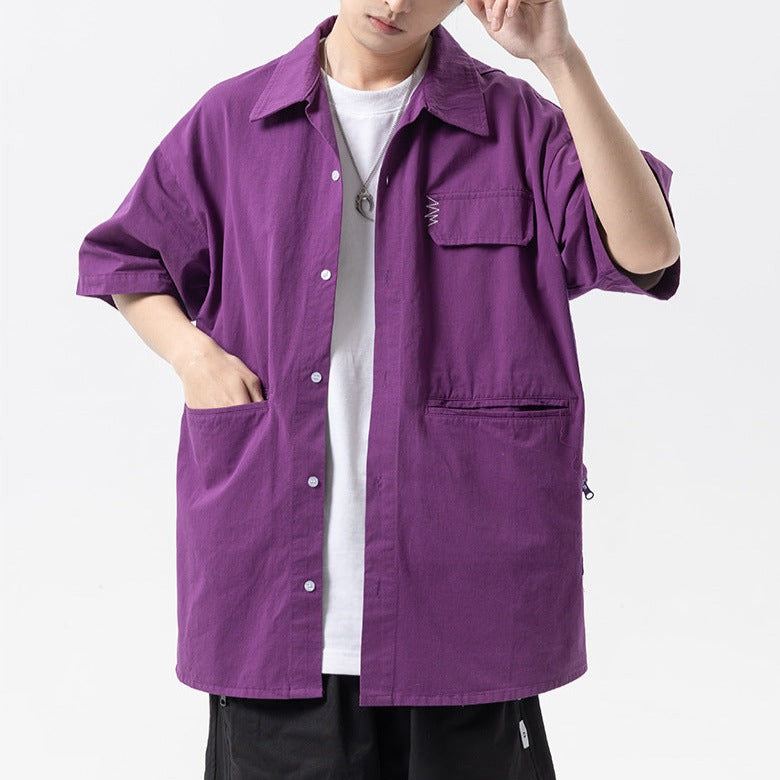 New for summer: Short-sleeved shirt with pockets and matching colors