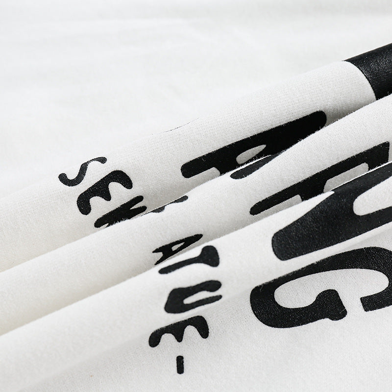Mountain print loose short sleeve T-shirt
