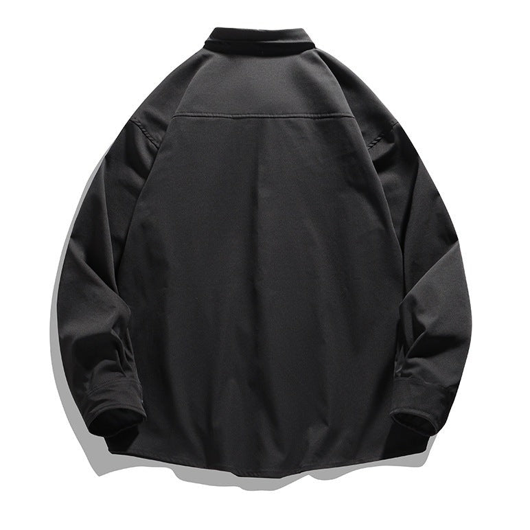 Retro switching fashion long sleeve shirt
