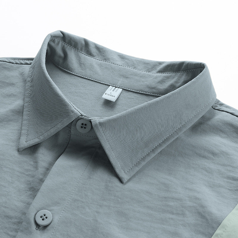 Retro switching fashion long sleeve shirt