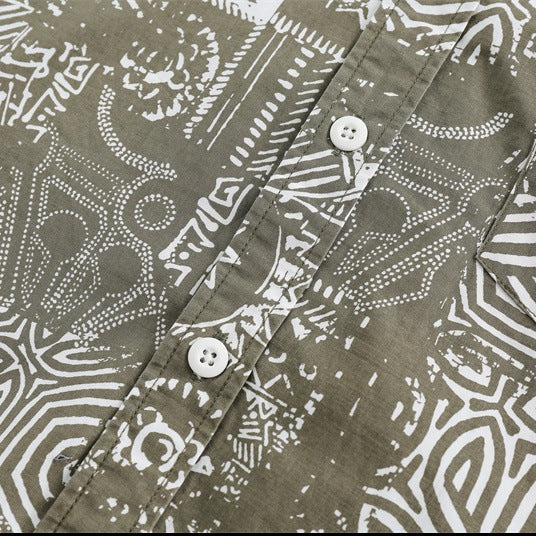 Retro print graffiti short sleeve shirt