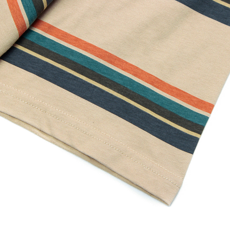 Classic striped embroidered T-shirt