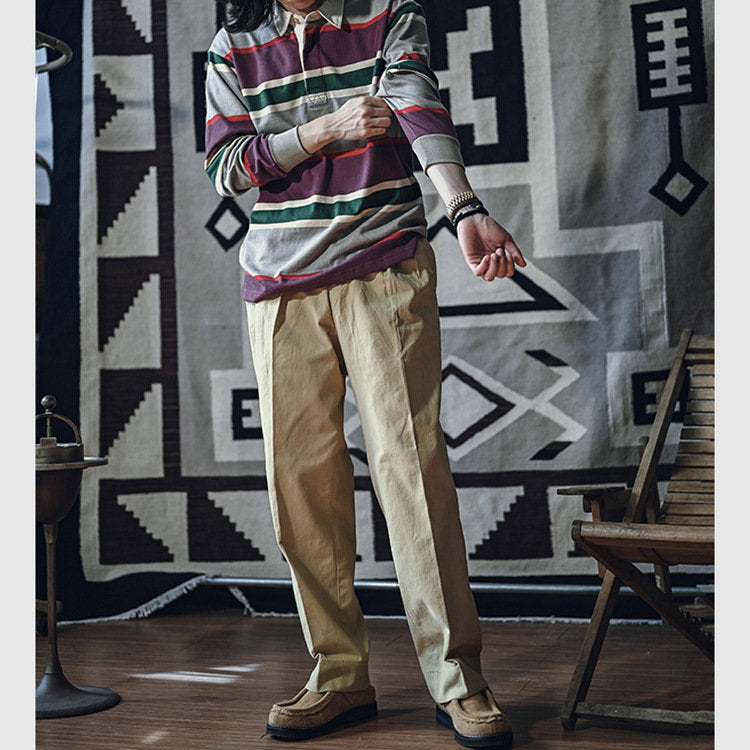 Color scheme switching multi-border polo shirt 3 colors available
