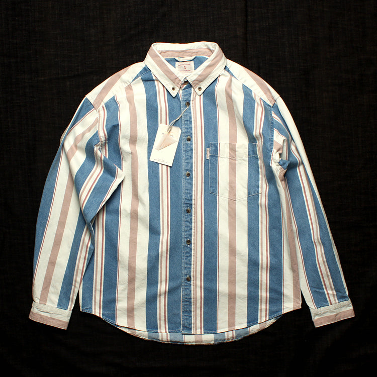 Colorful striped cotton denim shirt