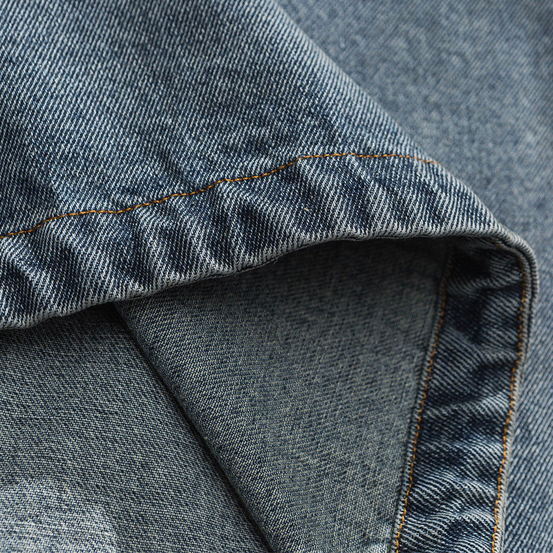 Cityboy washed denim half-zip jacket