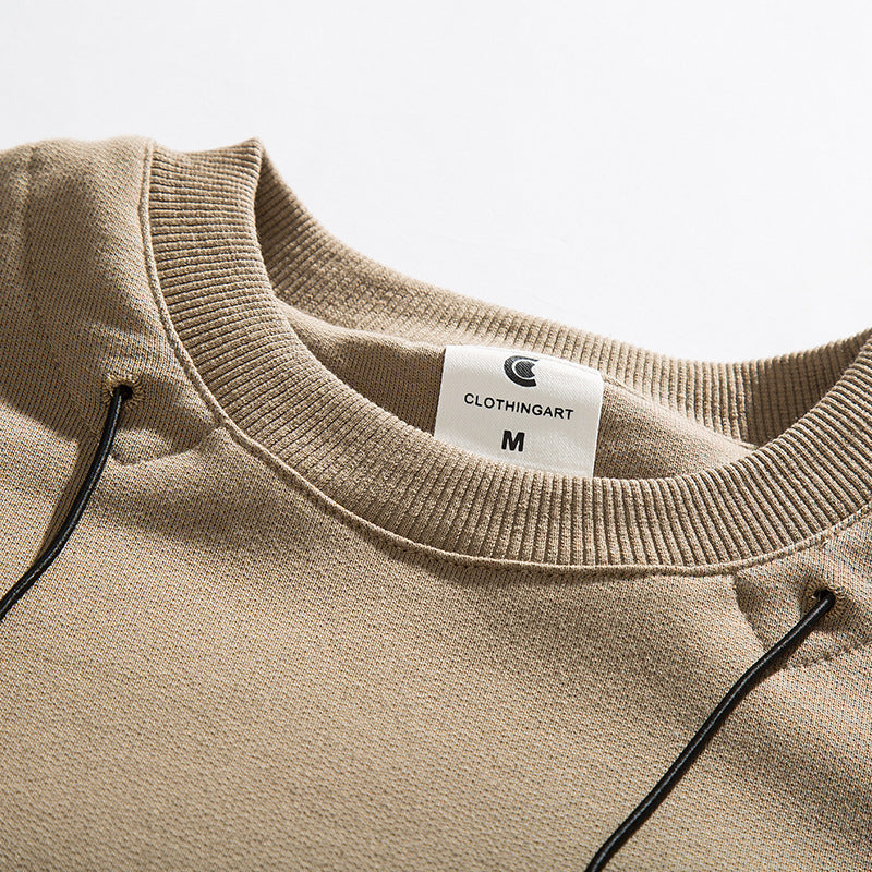 patch pocket collar string sweat