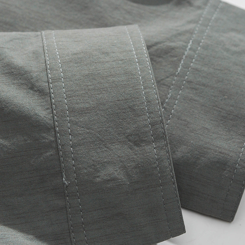 Functional pocket plain retro long sleeve shirt