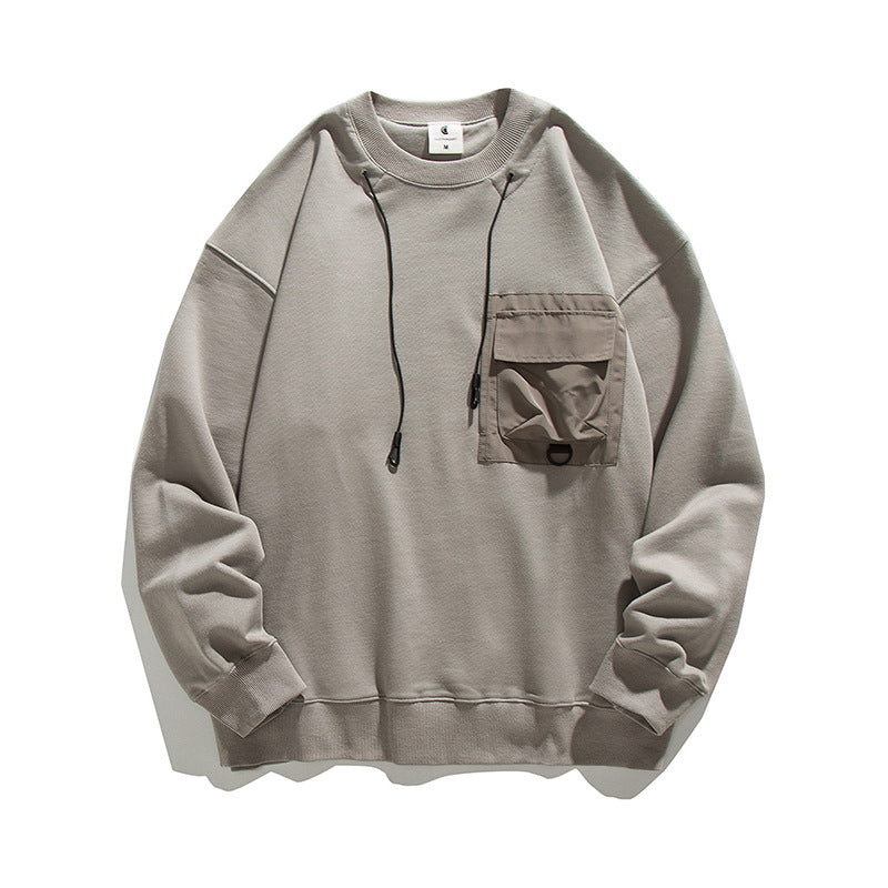 patch pocket collar string sweat