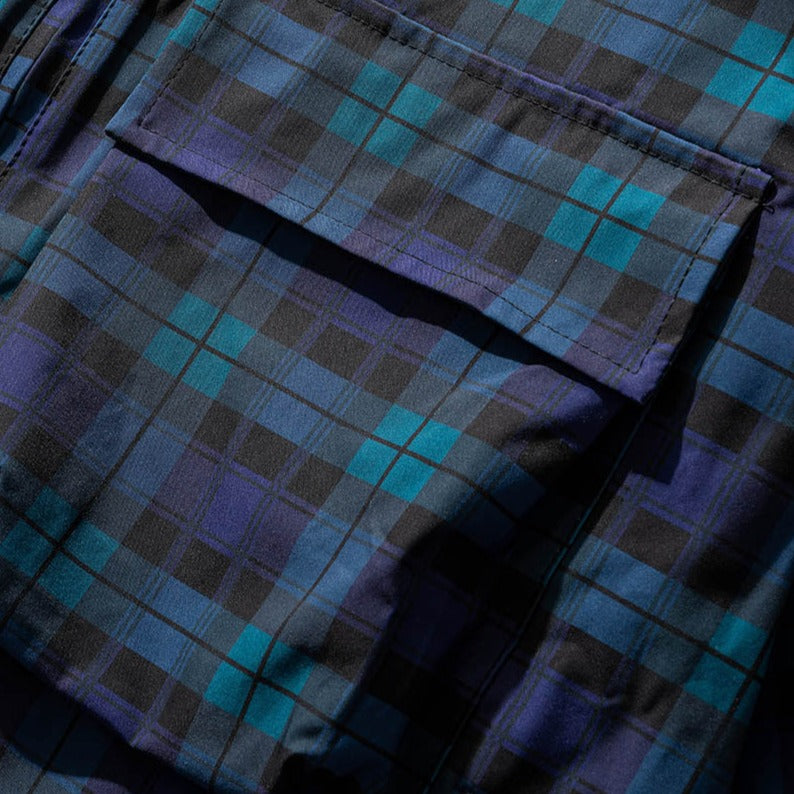 Tone-on-tone plaid mountain parka