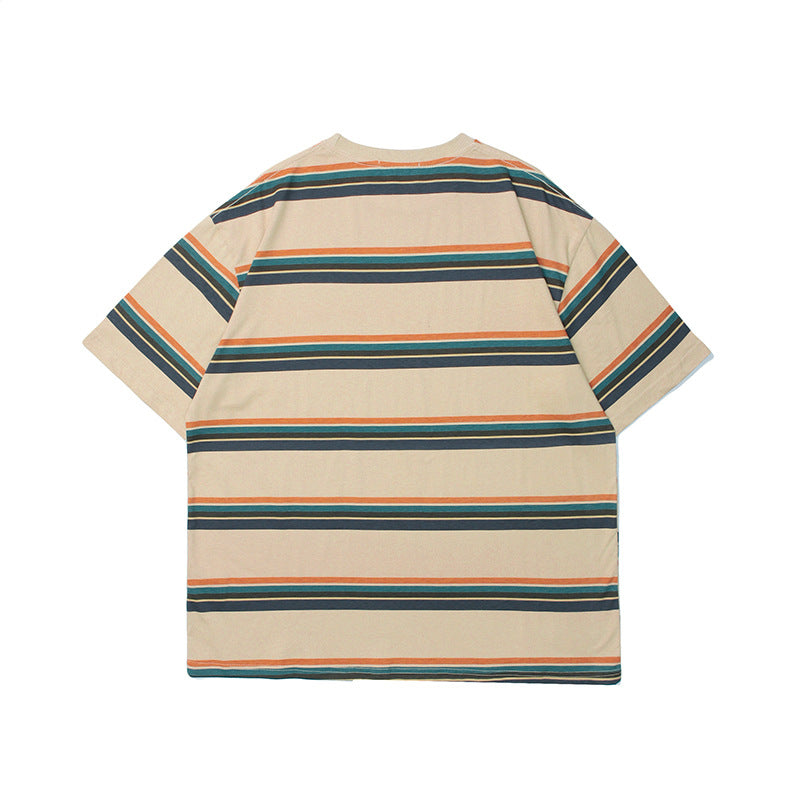 Classic striped embroidered T-shirt