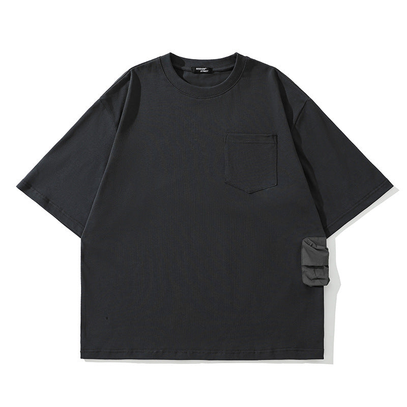 機能ポケット無地カジュアルTシャツ