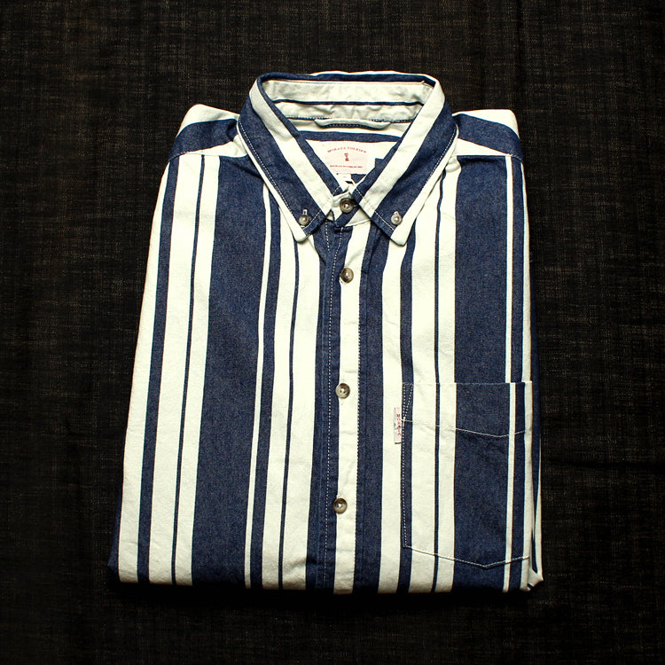 Colorful striped cotton denim shirt