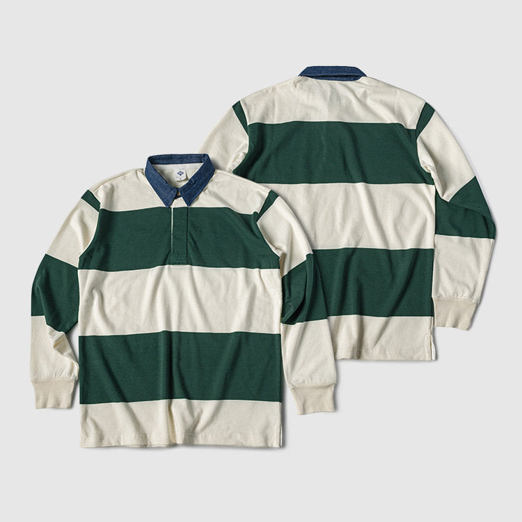 Color scheme switching multi-border polo shirt 3 colors available