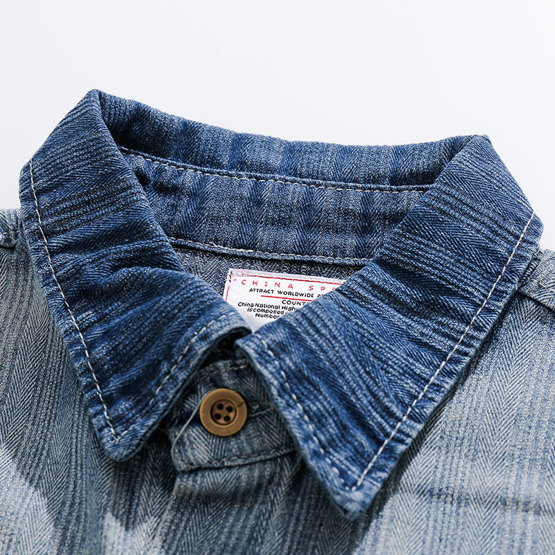 Colored vintage denim shirt