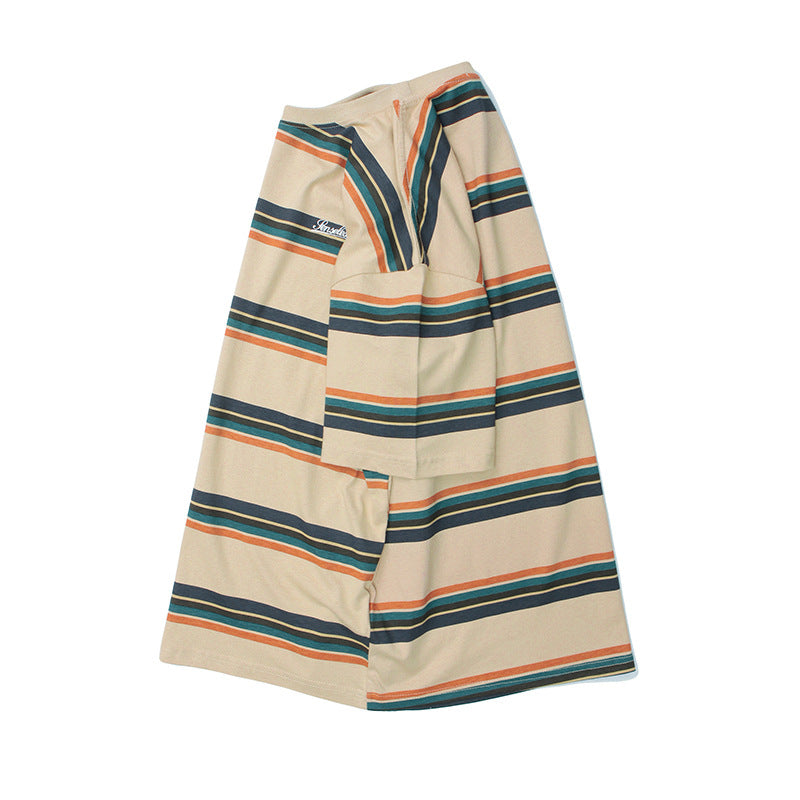 Classic striped embroidered T-shirt