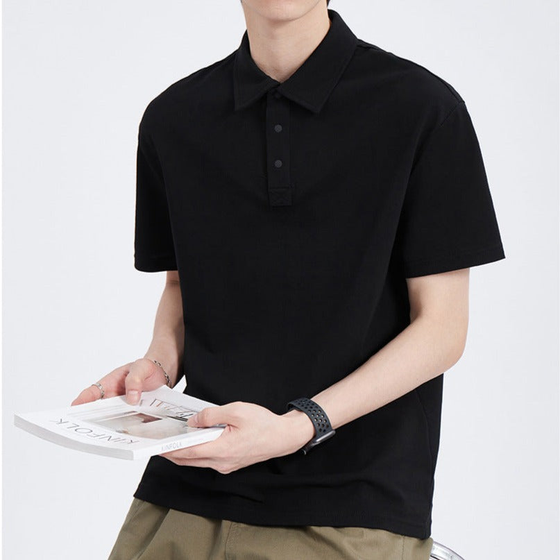 【M~4XL】五色選べ定番シンプル無地ポロシャツ