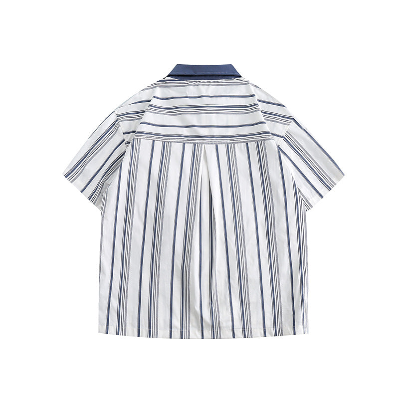 Functional Pocket Stripe Short Sleeve Shirt