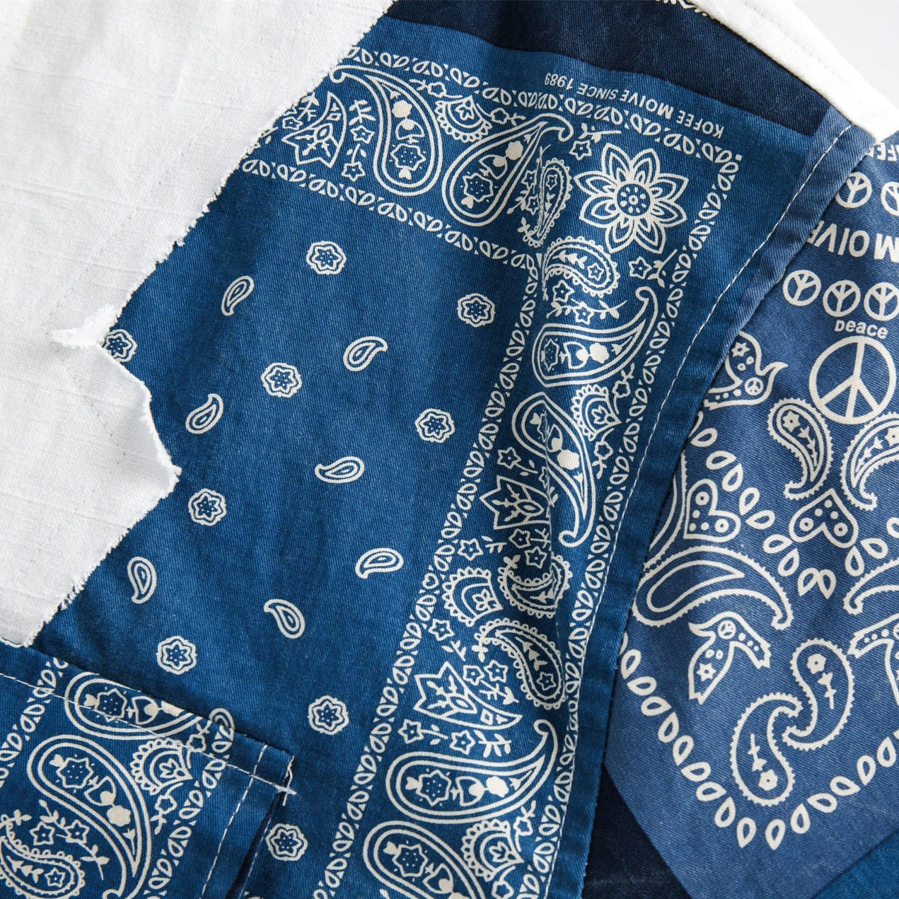 Irregular Paisley Print Cotton Short Sleeve Shirt