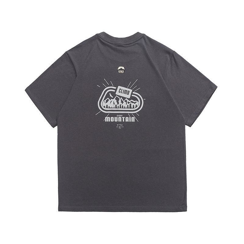 Vintage cotton print short sleeve T-shirt