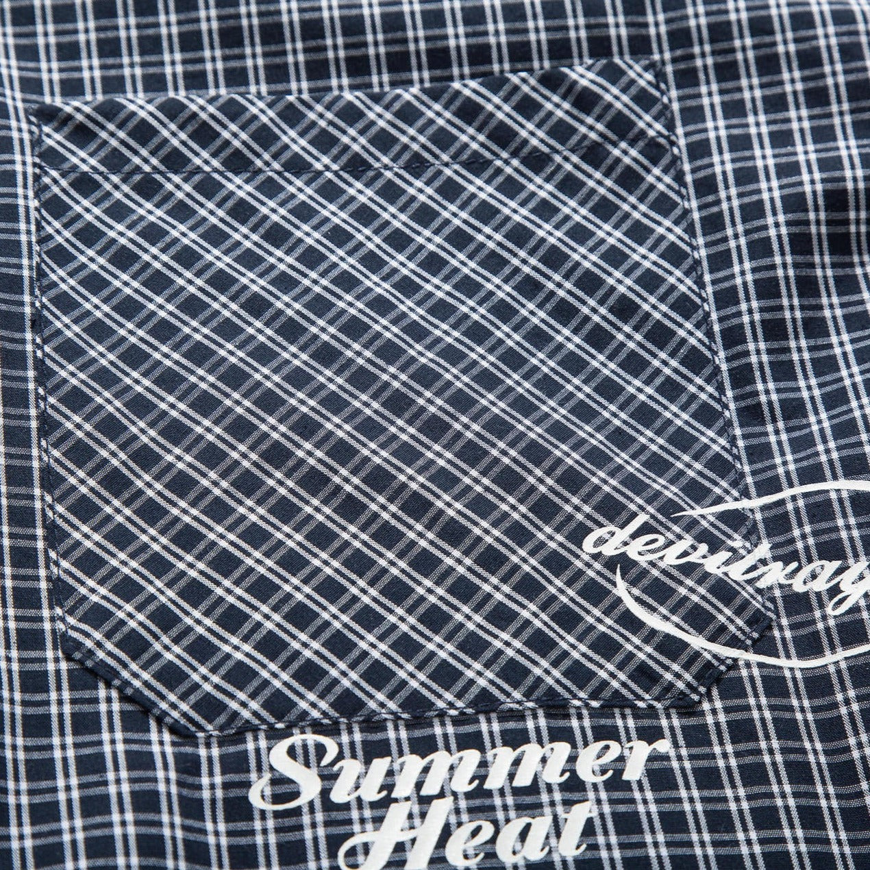 Classic navy check long-sleeved shirt