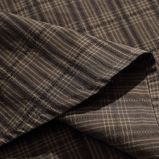 cityboy cotton short sleeve plaid casual shirt