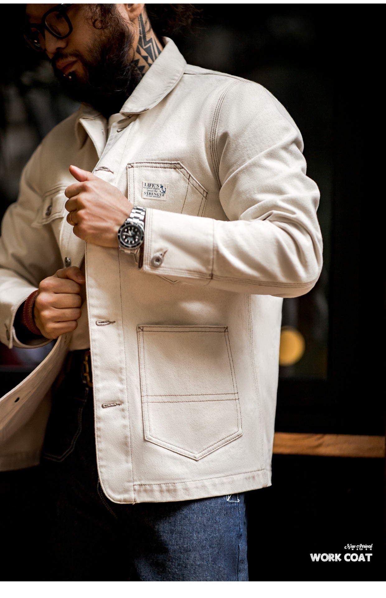 Heavyweight Natural Cotton Sail Work Jacket