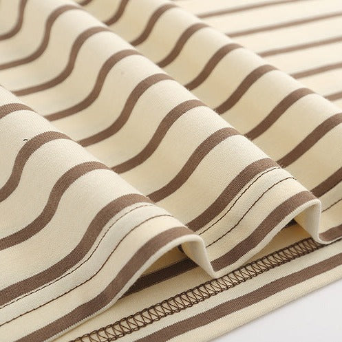 Retro color-striped polo shirt