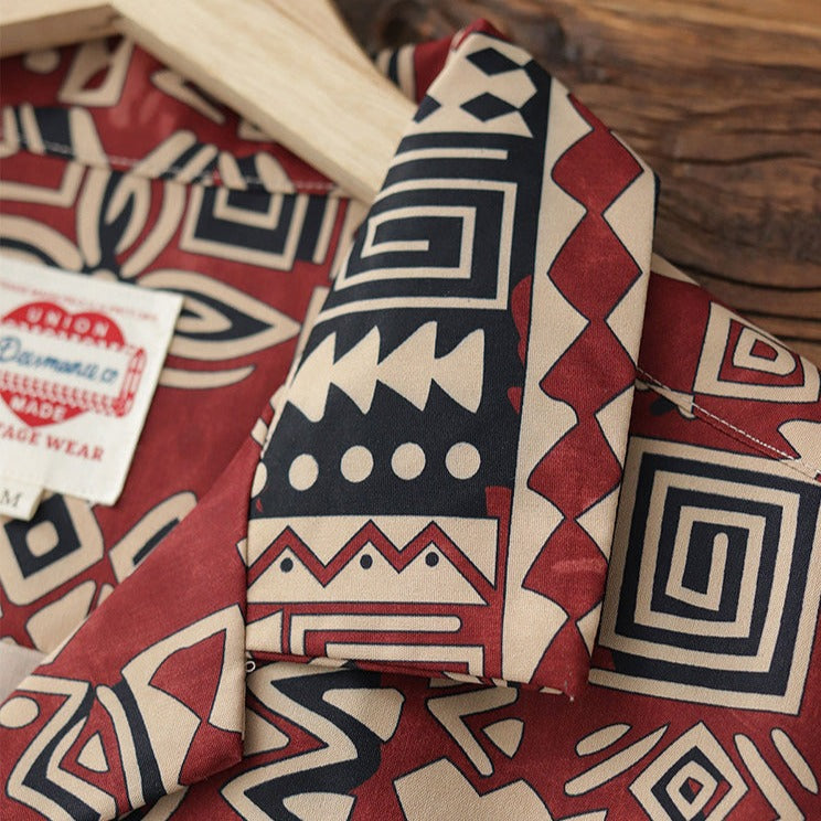 Ethnic-style all-over print Cuban shirt