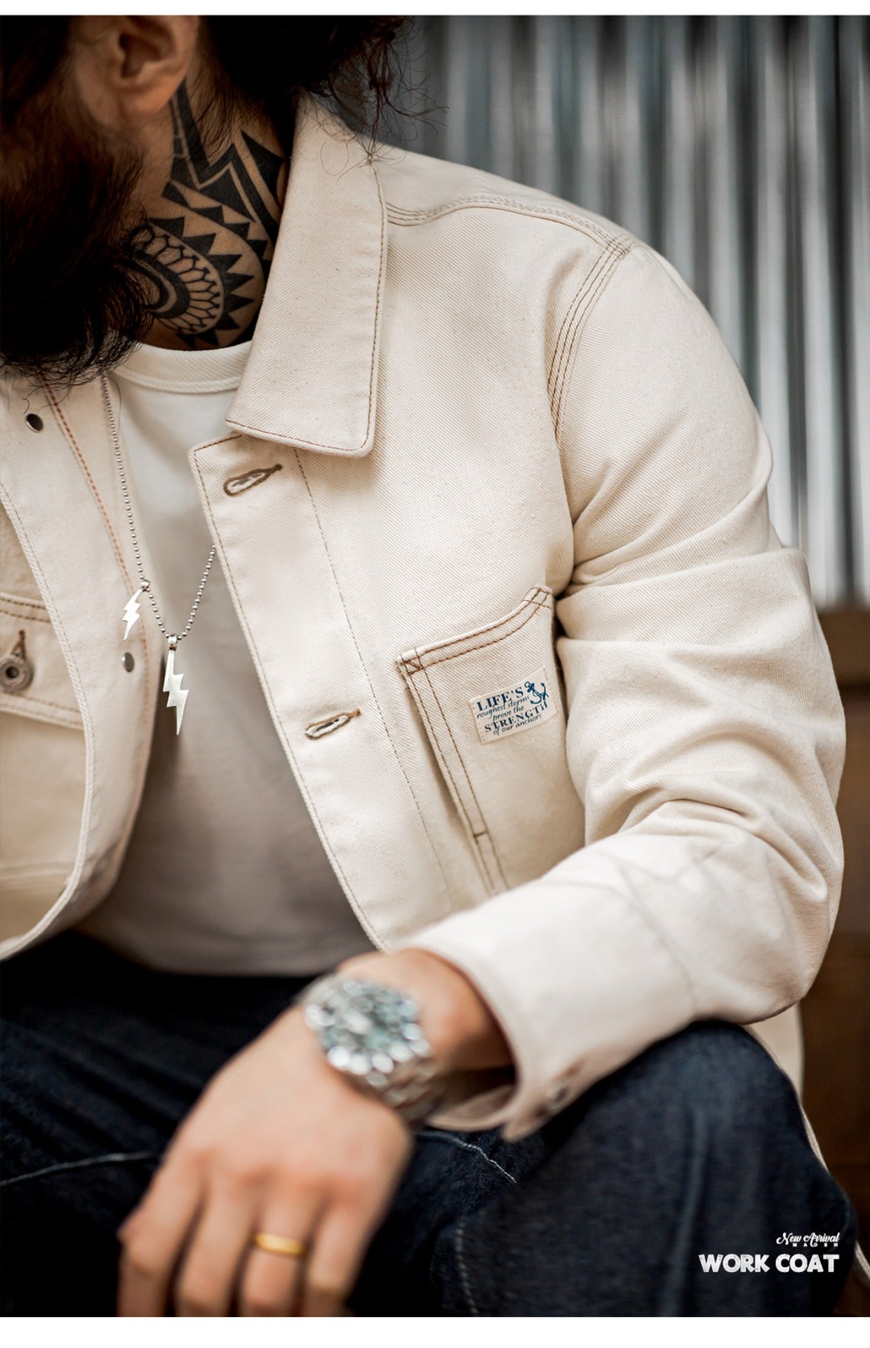 Heavyweight Natural Cotton Sail Work Jacket