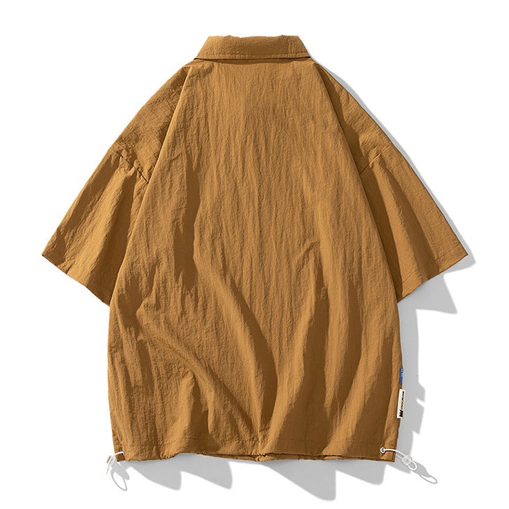 ルーズカジュアル通気性無地Tシャツ
