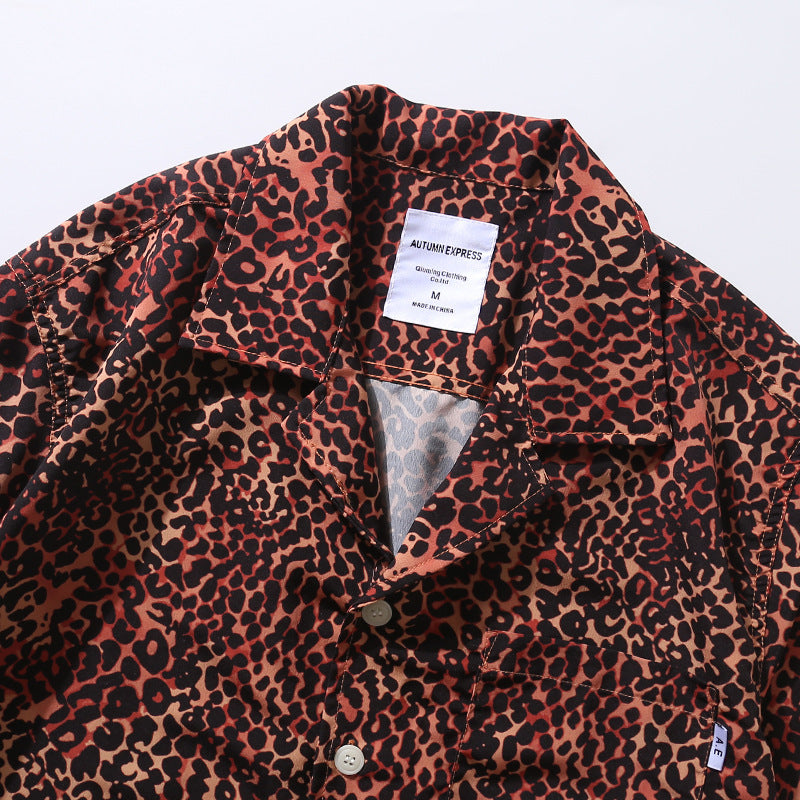 Hawaiian Leopard Men's Cuban Collar Resort Shirt