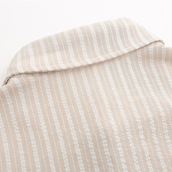 Fashion Floral Striped Long Sleeve Shirt