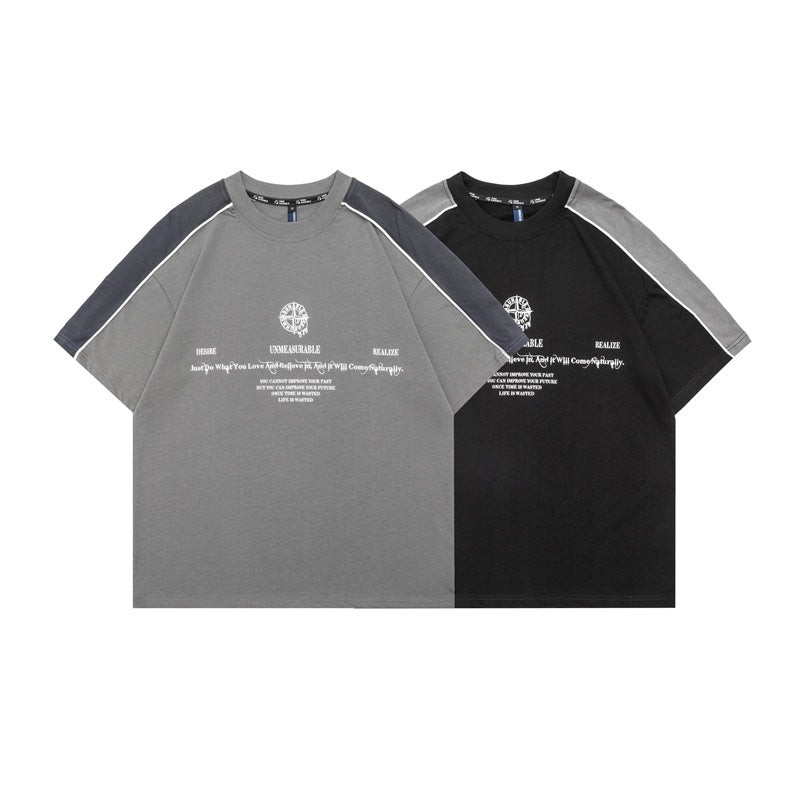Alphabet print short sleeve t-shirt