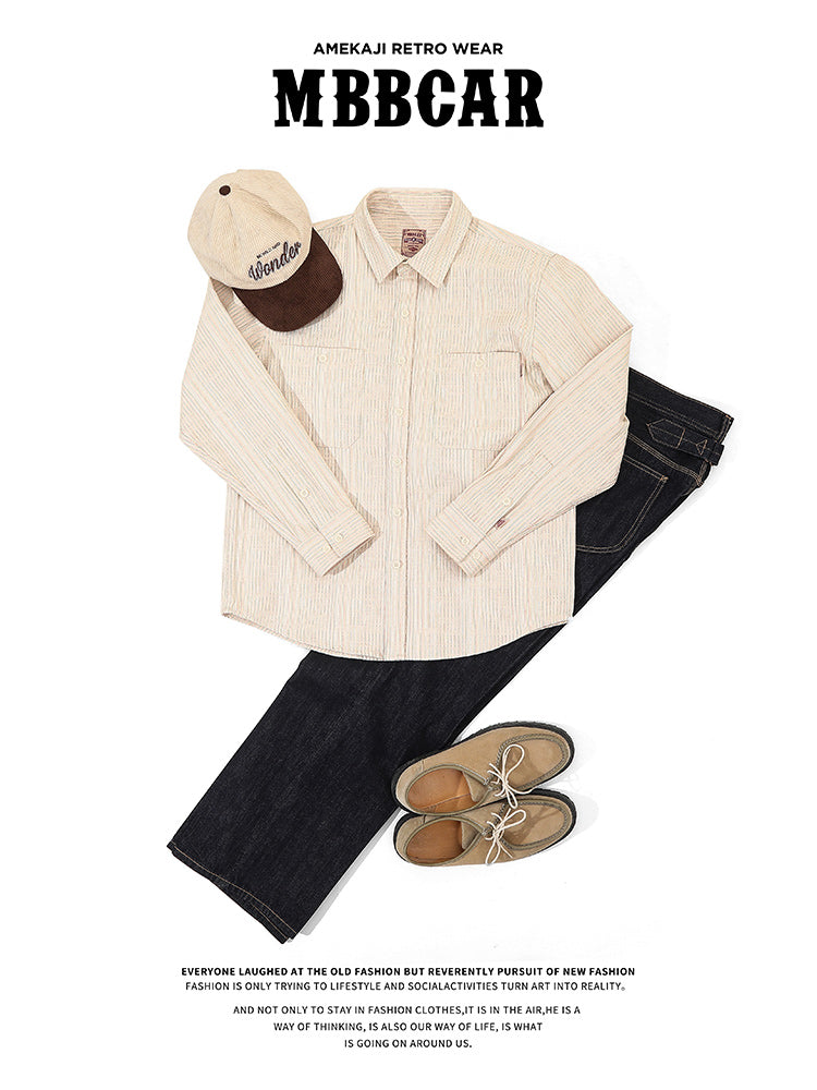 Four-color yarn dyed heavyweight work shirt